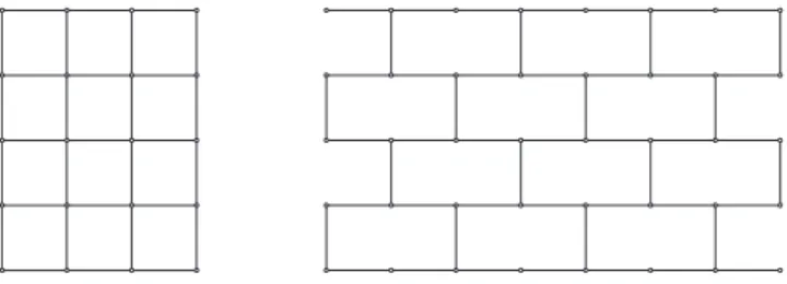 Figure 1: The (4 × 5)-grid and the (8 × 5)-wall Finally, let us define canonical cycles C 1 , 