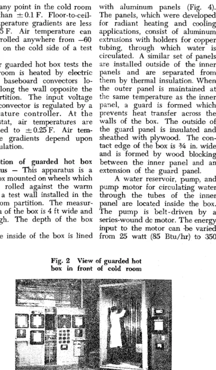 Fig.  2  View  of  guarded  hot  box  in  front  of  cold  room 