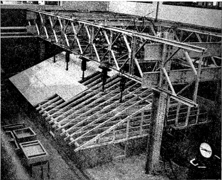 FIG. 2.-Ply11-00d-S11eathed  Roof  Under  Construction  Showing  Details  of Framing and  Sheath-  lng