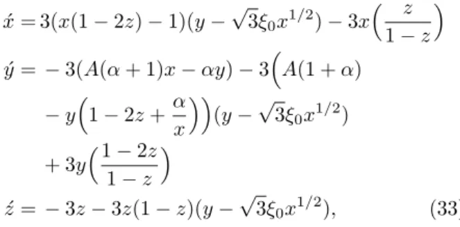 Table 2. The eigenvalues of the Jacobian matrix around given critical points 