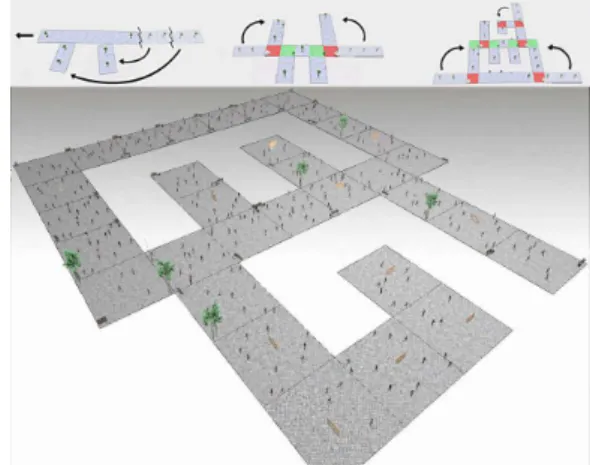 Figure 9: Example of an animated city. Existing geometry is populated by crowd sculpting.