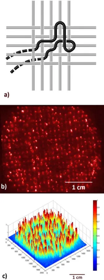 Figure 7 :   (a) Schematics   of  a   embroidery‐based   light emitting  fabric.  (b) :  Embroidery‐