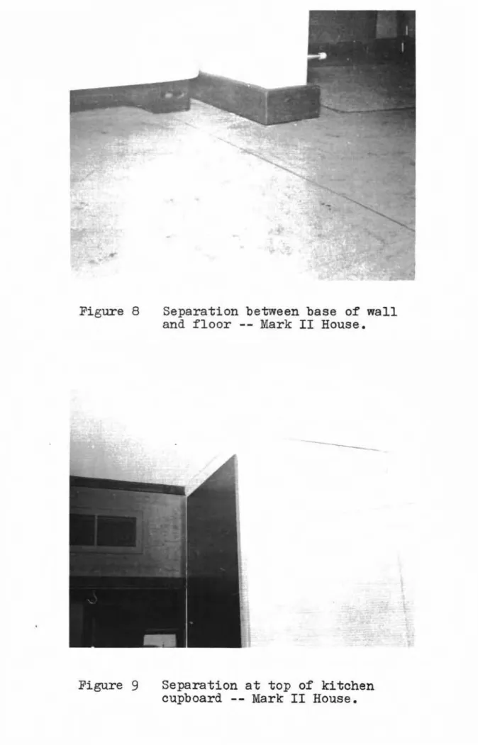 Figure 9 Separation at top of kitchen cupboard -- Mark I I House.