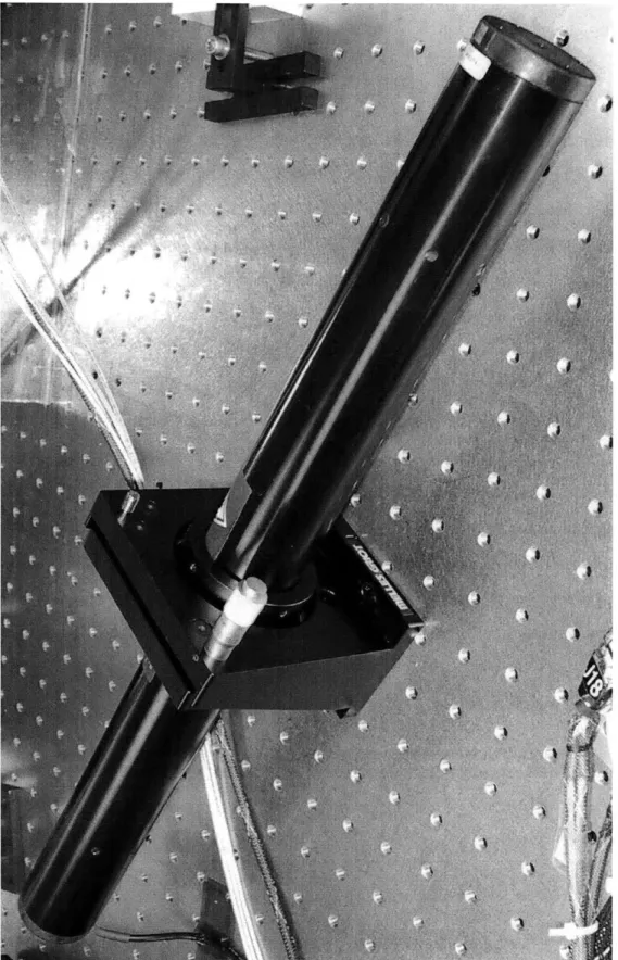 Figure  2-4:  Picture  of  the  Helium-Neon  (HeNe)  laser  source  with  2  axis  adjustable mount.