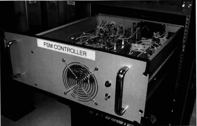 Figure  2-15:  Picture  of the  original  controller  hardware  box mounted  in rack,  housing the  analog  compensator,  current  amplifiers  and  power  supplies.