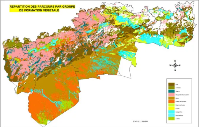 Figure 2 : Répartition des parcours par groupe de formation végétale (Source : HCDS 2009)  3- Occupation des sols  