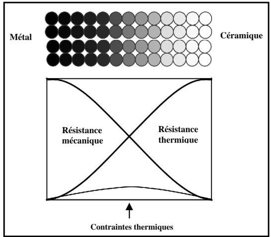 Figure I.2 : Concept des matériaux à gradient de propriétés [Mahmoudi, 2018]. 