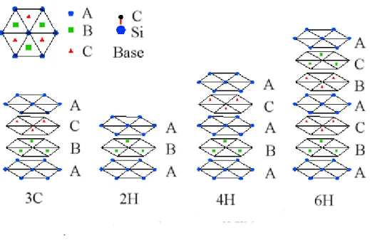 Figure II-6: Séquence d’empilement des quatre poly types les plus connus. 