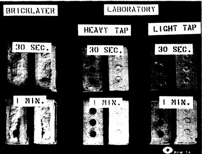 FIGURE  I  COhWARISON  OF  B O D  OF  MORTAR  IPO  BRICK  FOR  BRICKLAYER-  AND  LABORATORY-CONSTRUC3ZD  PANELS 