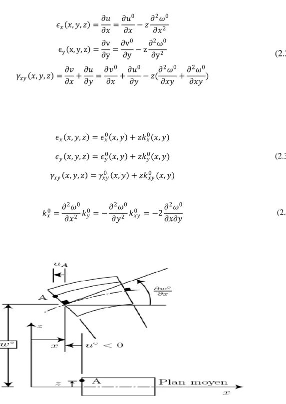 Figure 2.4. Forme déformée (plan (x,z)) 