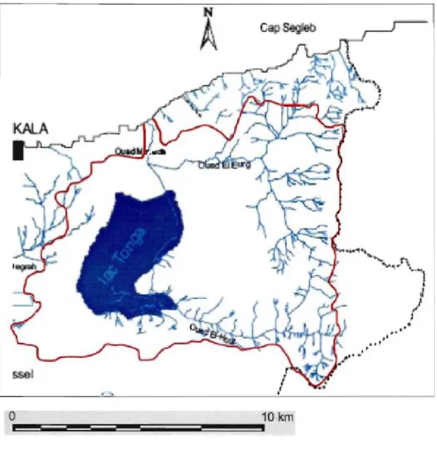 Figure 2.10: Carte du réseau hydrographique de la région d'étude  (Source: LANDSCAP AMENAGEMENT, 1998) 