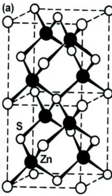 Figure II.4: Structure de la maille élémentaire du zinc-blende (ZnS) [11]. 