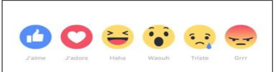 Figure 18 : Boutons de réaction Facebook                                                   