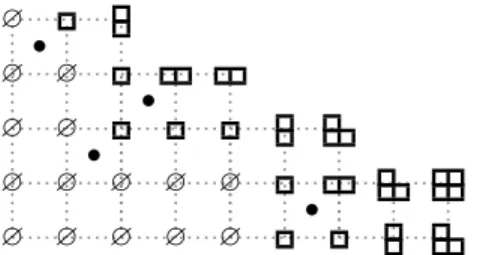 Figure 13: A growth diagram illustrating reverse local rules.