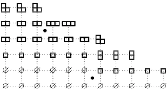 Figure 14: A growth diagram illustrating reverse local rules.