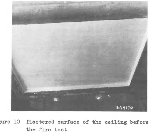 Figure 10  Plastered surface of the ceiling before  the fire test 