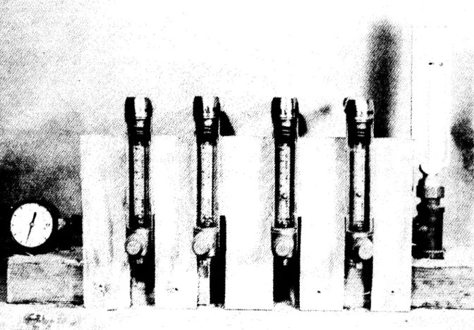 Figure 6 Rotameter stand for air flow measurement.