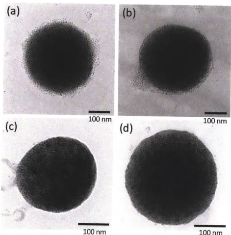 Figure  2-9:  TEM images  of clusters  obtained  for processing  times of 20, 40, 60  and  180  minutes  respectively
