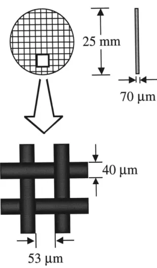 FIGURE  2.1: Dimensions  of polyester  mesh support for agarose membranes.