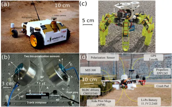 Figure 3: (a) The Sahabot 2 robot (2000) with its ant-inspired compass from [35] by permission of Elsevier