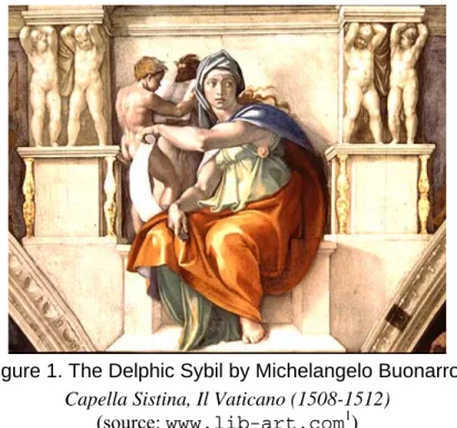 Figure 1. The Delphic Sybil by Michelangelo Buonarroti  Capella Sistina, Il Vaticano (1508-1512) 