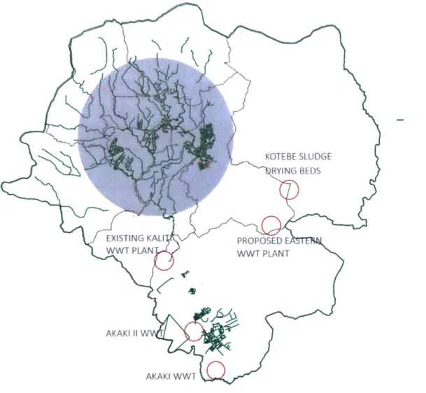 Figure 5.  Addis Ababa's Existing  Sewerage  Network  as of 2017