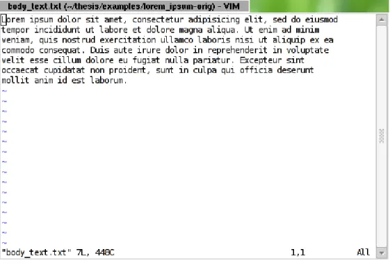 Figure 5-2: File containing lorem ipsum text