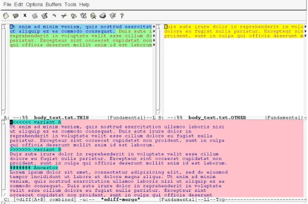 Figure 5-6: Screenshot of the Emacs EDiff main window