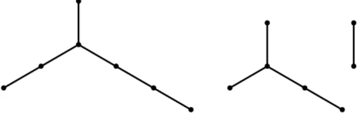 Fig. 1. The graphs S 1 , 2 , 3 and S 1 , 1 , 2 + P 2 .
