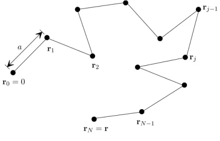 Fig. 1.8 – Polymère formé de N + 1 monomères espacés d’une distance a.