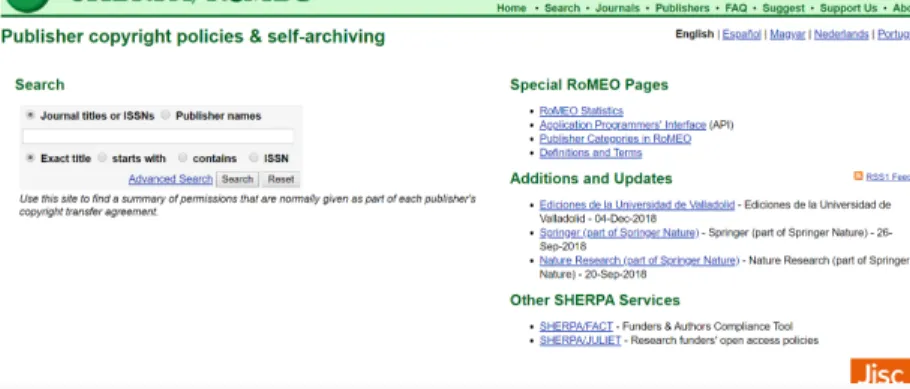 FIGURE : Sherpa/RoMEO