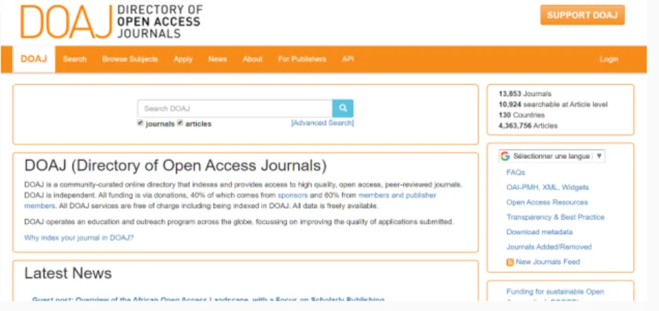 FIGURE : DOAJ - Directory of Open Access Journals