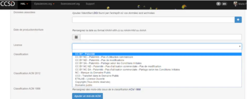 FIGURE : Les différentes licences proposées