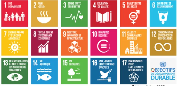 Figure 2: Les objectifs millénaires du Développement durable des Nations  Unies 