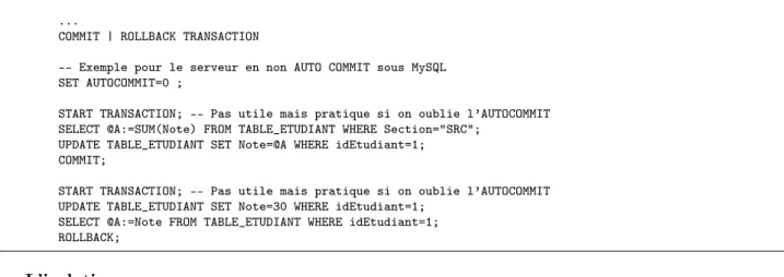 Table 5 – Niveaux d’isolation possibles et applications