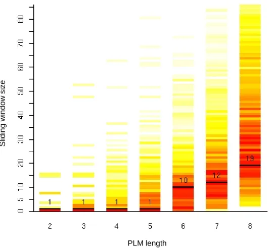 Figure 3: The sliding window size relative to the PLM length 