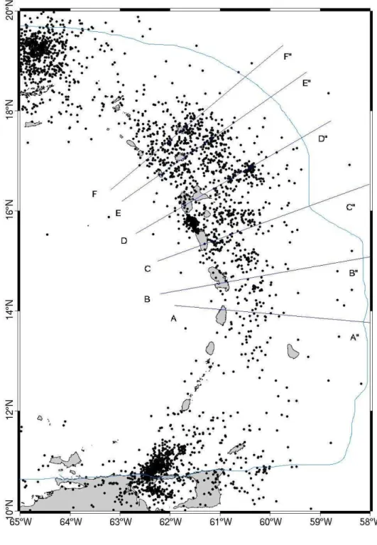 Figure  4.  Seismicity  map  for  magnitude  Md&gt;  2.7  of  CDSA  complete  catalog