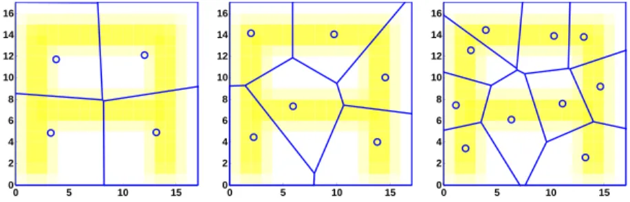 Fig. 5 Density function for an A-shaped bridge and coverage by the equal-mass partitioning