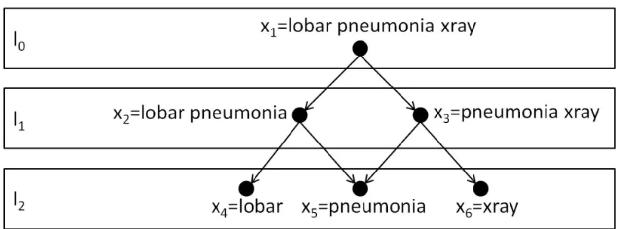 Figure 6.2: The hierarchical structure of the phrase ‘lobar pneumonia xray’.