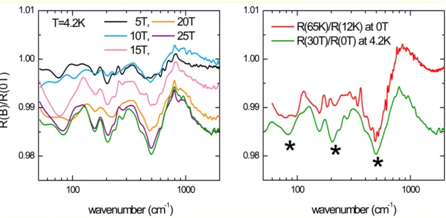 Figure 5. Enlarged view of Fig 2(a), (c) in the manuscript, showing several reflectivity ratios for  the low-energy part of the spectra