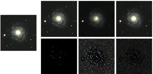 Figure 2.3: Removal of small features from a galaxy image with an area filtering.