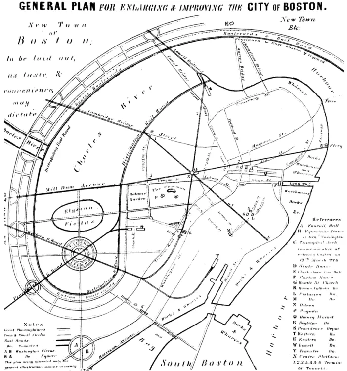 Figure  8:  General  Plan  for  enlarging  and  improving  the  City  of  Boston, proposed  by  Robert  F