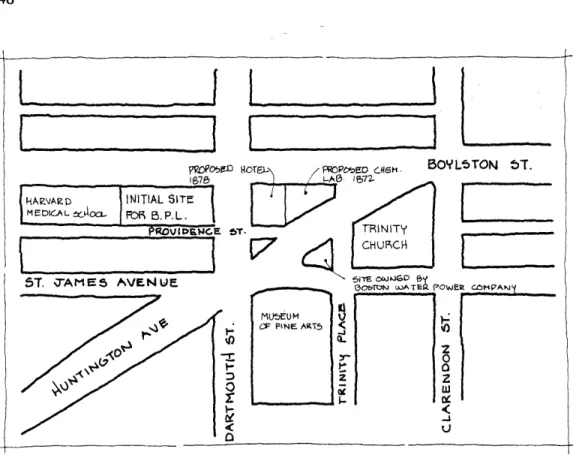 Figure  20a:  Street  pattern  before  land  for  Copley  Square was  consolidated,  1880.