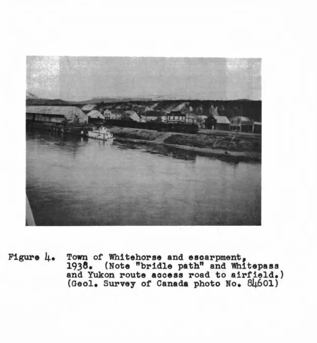 Figure 4. Town of Whitehorse and esoarpment,