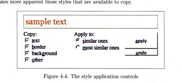 Figure  4-4:  The style  application  controls