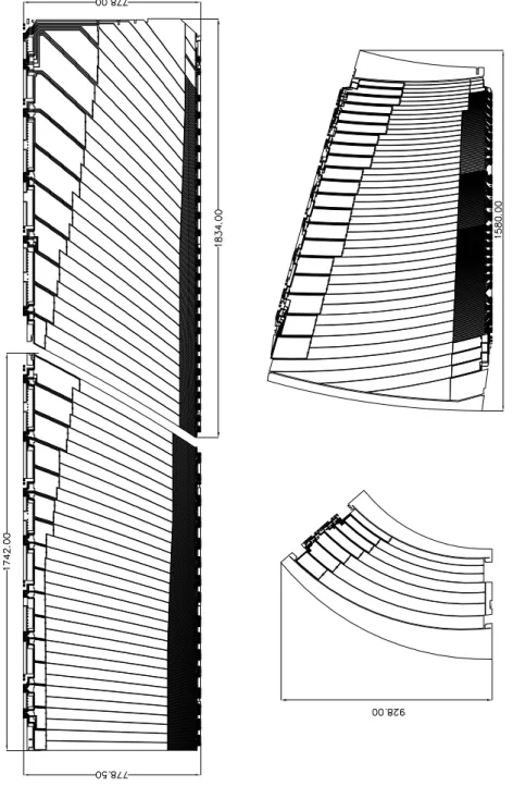 Figure 5.5: Layout of the signal layer for the four different types of electrodes before folding.