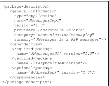 Figure 6: Example of a package descriptor