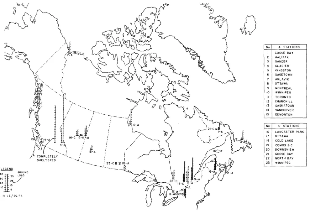 FIGURE  17  SNOW  L O A D   S U R V E Y   1957-58 
