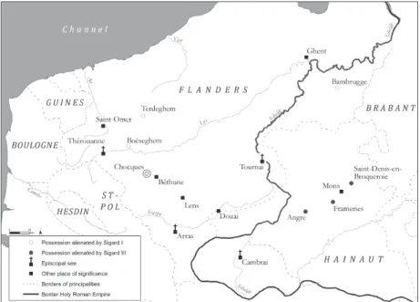 Fig. 5.1—Possessions of the family of Chocques (Map: Hans Blomme).