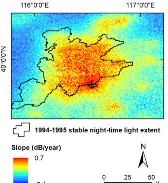 Figure 11). This result illustrates the advantage of DSM data providing observations without gaps in time and space for rural/urban monitoring
